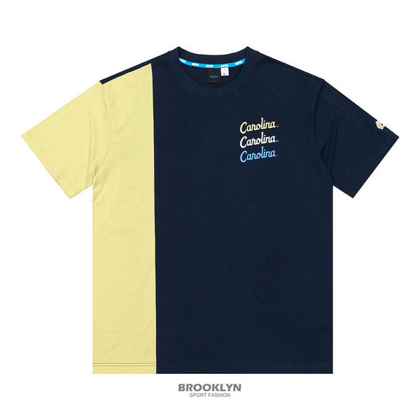 【下殺↘ $399】NCAA 短T 中性 北卡羅來納 深藍黃 拼接 胸前LOGO 落肩 休閒 男女 7225501280