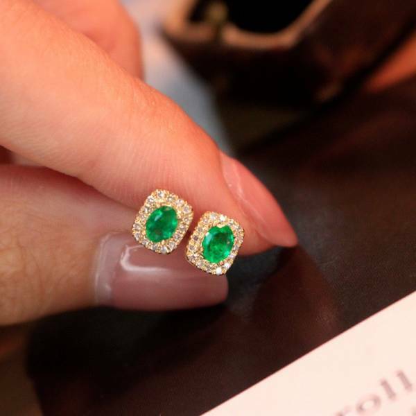 純天然祖母綠 耳環