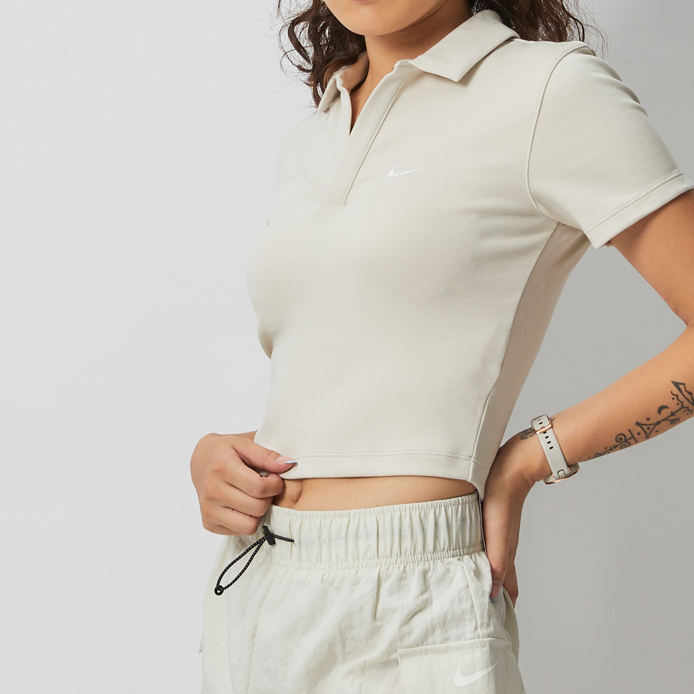 Nike NSW ESSNTL Polo 女 米 LOGO 基本款 POLO衫 休閒 舒適 短袖 DV7885-104