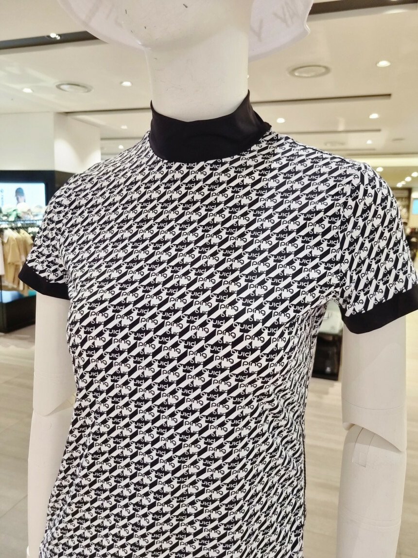 女款 M8/ 5折起 韓版PING 正品同步/春夏款 高領印花字母Logo精緻標誌涼感T 卹/網美推薦高爾夫球衣