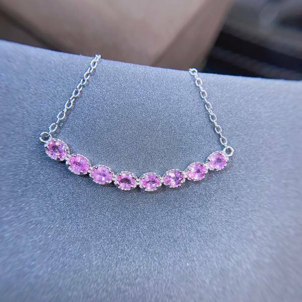 925銀吊墜 純天然帕帕拉恰粉藍寶