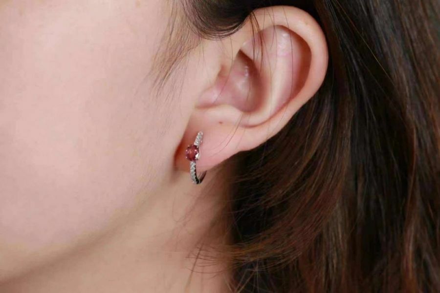 (11.24R)高品質緬甸新燒紅寶石 耳環