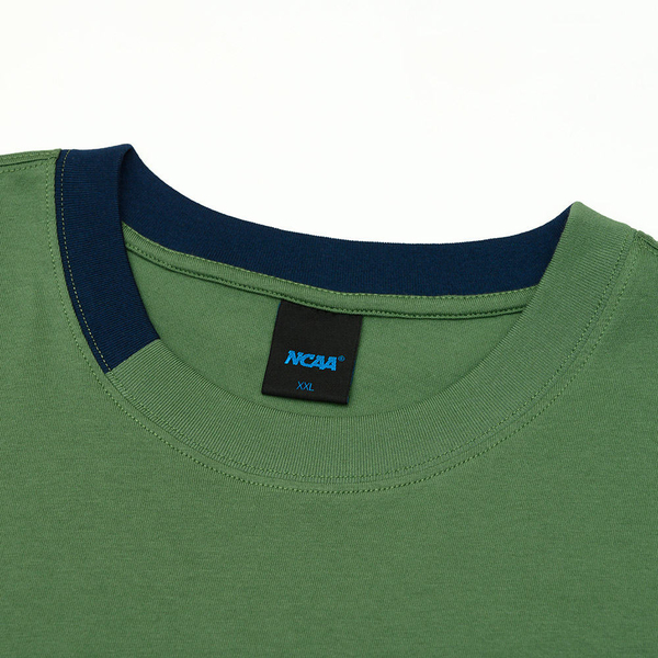 【下殺↘ $399】NCAA 短T 密西根 綠藍 拼接領口 短袖 休閒  7225501071