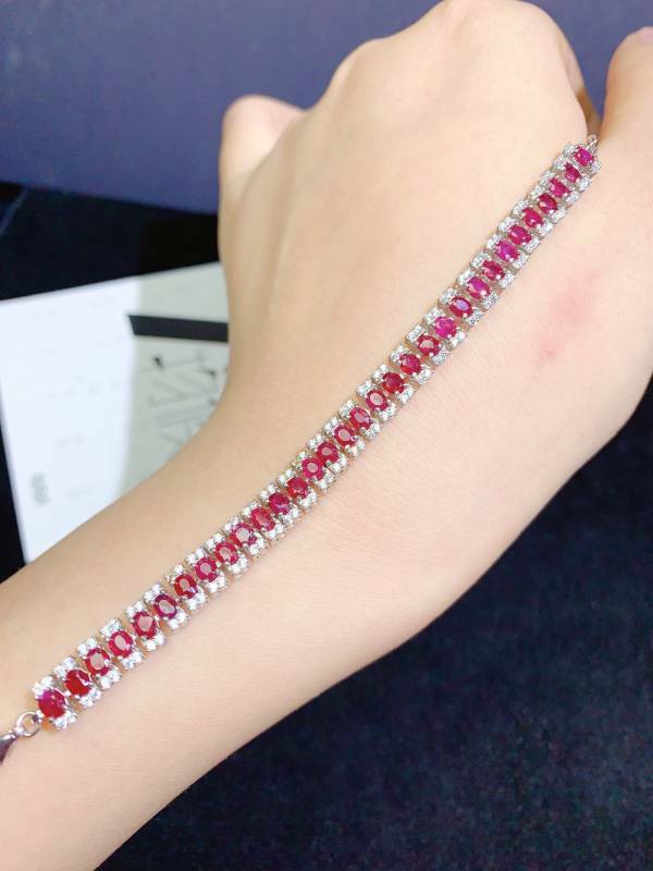 (11.24Y)高品質緬甸新燒紅寶石 手鍊