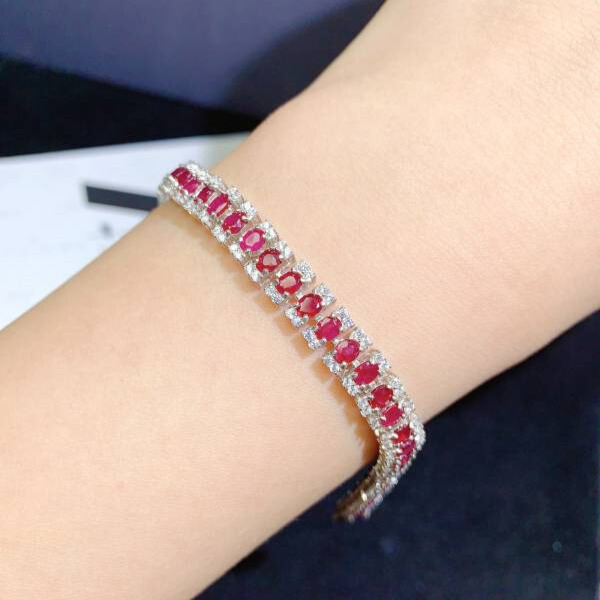 (11.24Y)高品質緬甸新燒紅寶石 手鍊