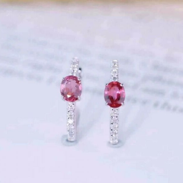 (11.24R)高品質緬甸新燒紅寶石 耳環