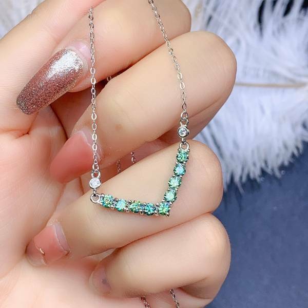 925銀套組 經典款高級綠莫桑鑽