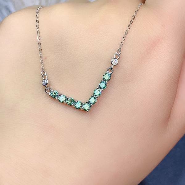 925銀套組 經典款高級綠莫桑鑽