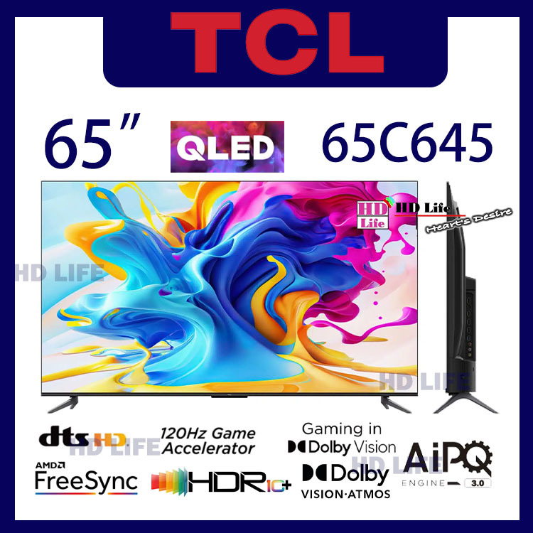 TCL 65C645 65" 4K QLED TV TCL 65" C645 SERIES Google TV