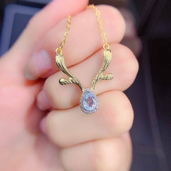 925銀吊墜 天然極美全淨海藍寶