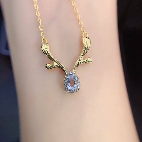 925銀吊墜 天然極美全淨海藍寶