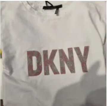 [S] DKNY GLITTER LOGO TEE, WHITE, P9BH9AHQ-WHT (SD592)