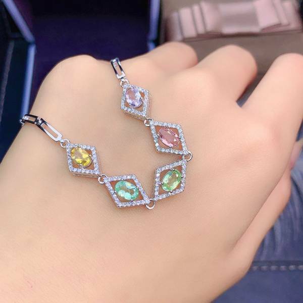 925銀手鍊 純天然碧璽