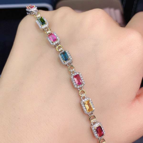 925銀手鍊 純天然碧璽