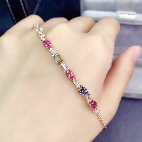 925銀手鍊 純天然碧璽