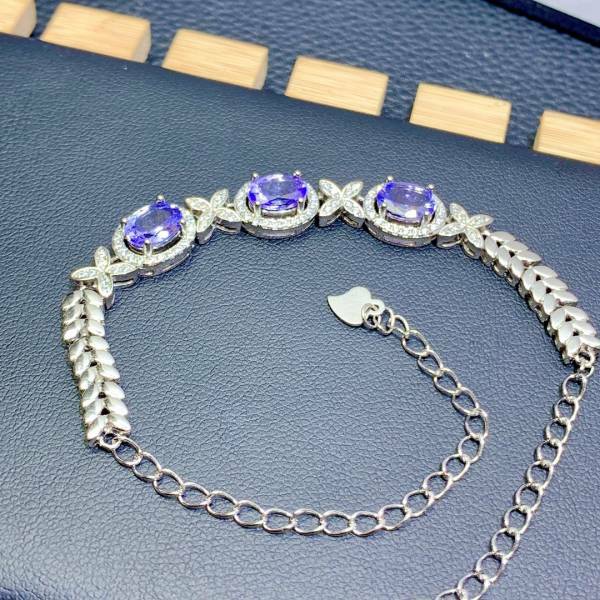 925銀手鍊 天然坦桑石