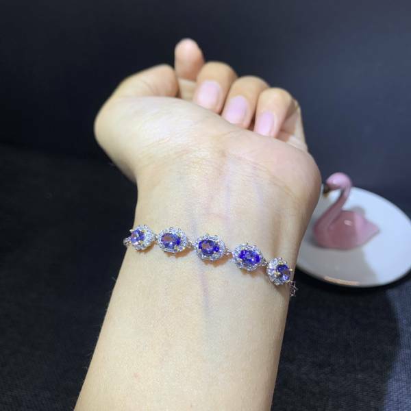 925銀手鍊 天然坦桑石