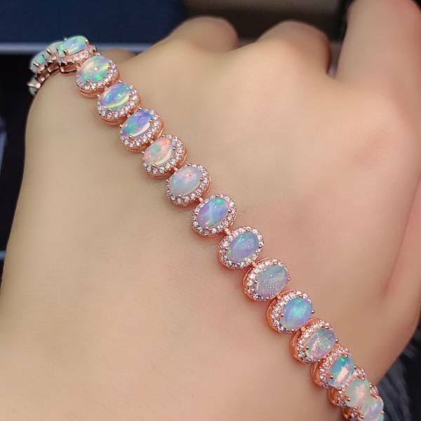 925銀手鍊 純天然歐泊