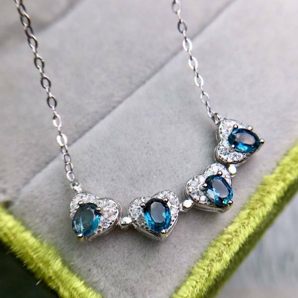 925銀吊墜 天然倫敦藍托帕石