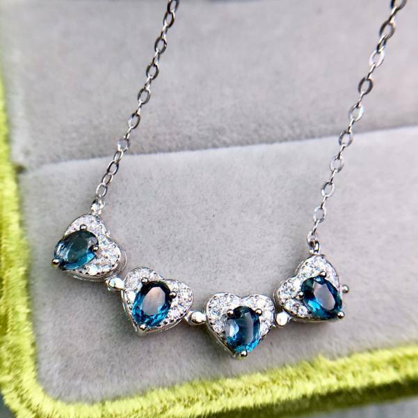 925銀吊墜 天然倫敦藍托帕石