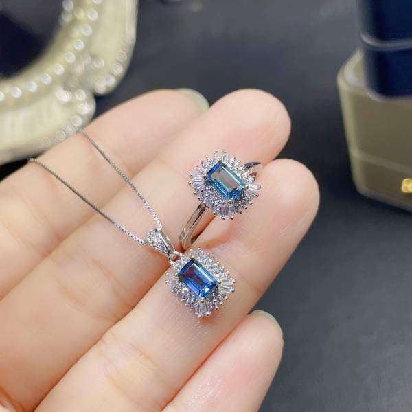 925銀套組 天然托帕石