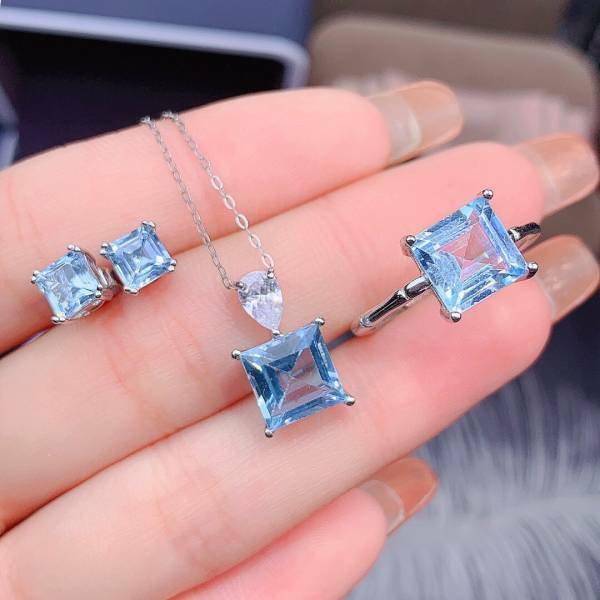 925銀套組 天然托帕石