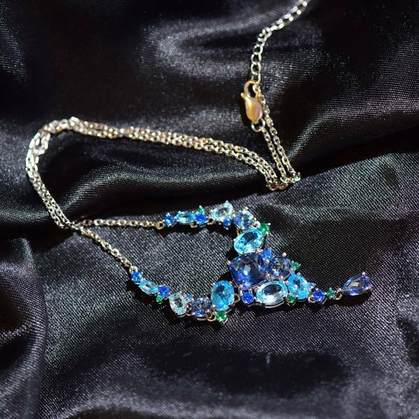 925銀鎖骨練 天然托帕石