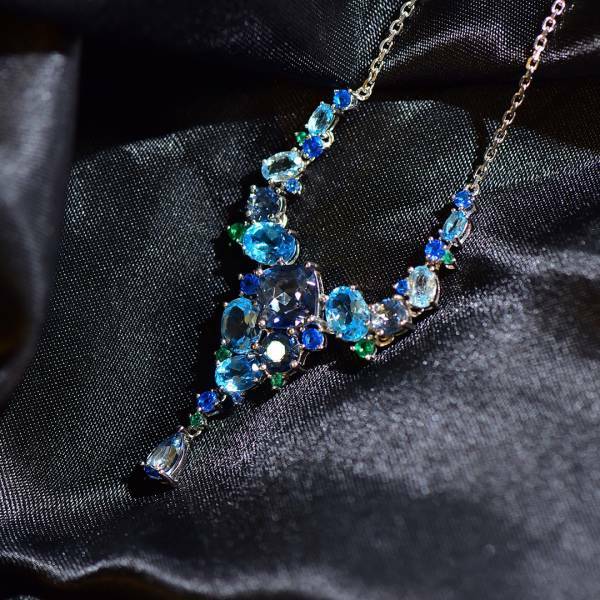 925銀鎖骨練 天然托帕石