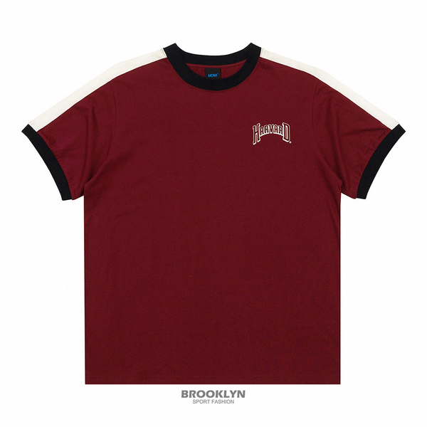【下殺↘ $399】NCAA 短T 哈佛 小LOGO 酒紅 短袖 男女  7225500440