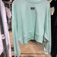 [S] DKNY BALANCED OVERSIZED CREWNECK PULLOVER,BROOK GREEN, DP2T9241-2VZ (SD598)