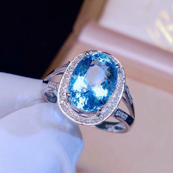925銀戒指 天空藍托帕石