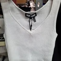 [S] DKNY CROPPED TANK,WHITE, E21SAAB3-WHITE (SD600)