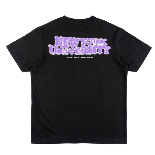 【下殺↘ $499】NCAA 短T 紐約大學 黑紫 大LOGO 基本款 棉T 中性 7325103320