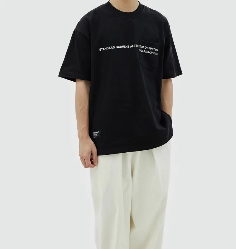 LAPRIMA 口袋標語印花短TEE