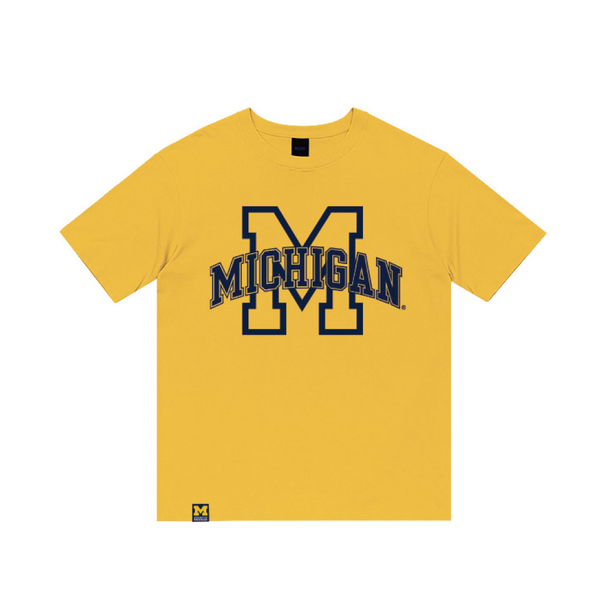 【下殺↘ $399】NCAA 短T 密西根大學 黃 藍大LOGO 棉 休閒 男女 7225101662