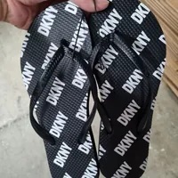 [S] DKNY ALLOVER LOGO FLIP FLOP,BLACK, KZD23F02-BLK (SD617)