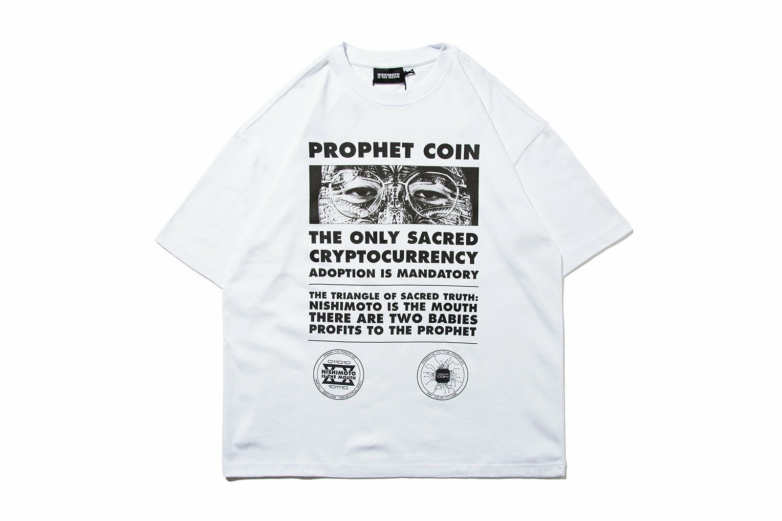 NISHIMOTO IS THE MOUTH "PROPHET COIN S/S TEE" (White)