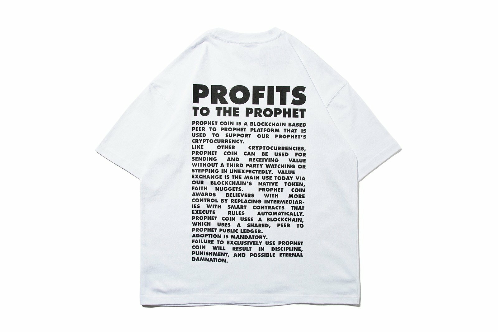 NISHIMOTO IS THE MOUTH "PROPHET COIN S/S TEE" (White)
