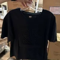 [S] DKNY LOGO WOMEN'S SHORT SLEEVE TEE,BLACK, B3360509-BLK (SD632)