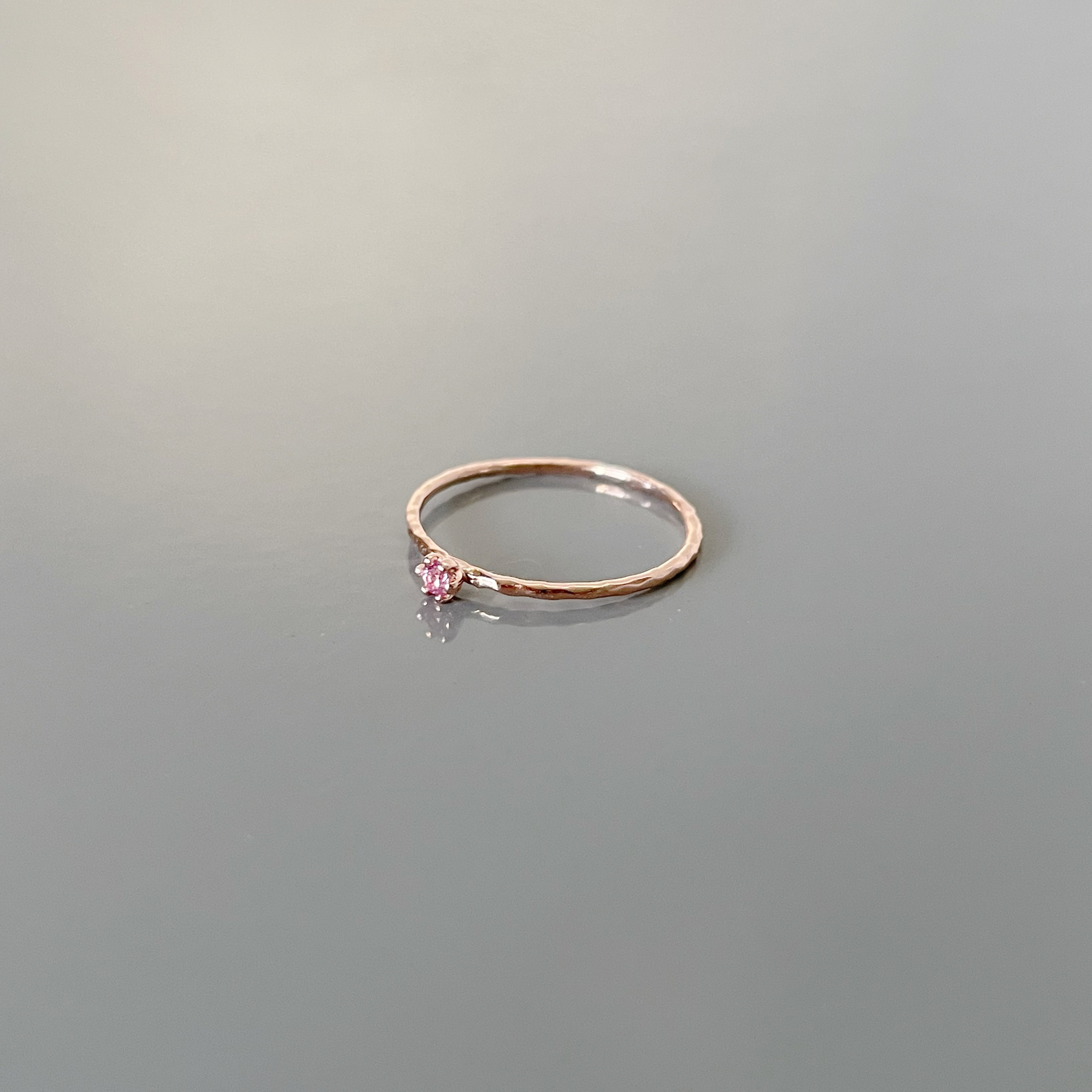 mini六爪粉色藍寶石戒指