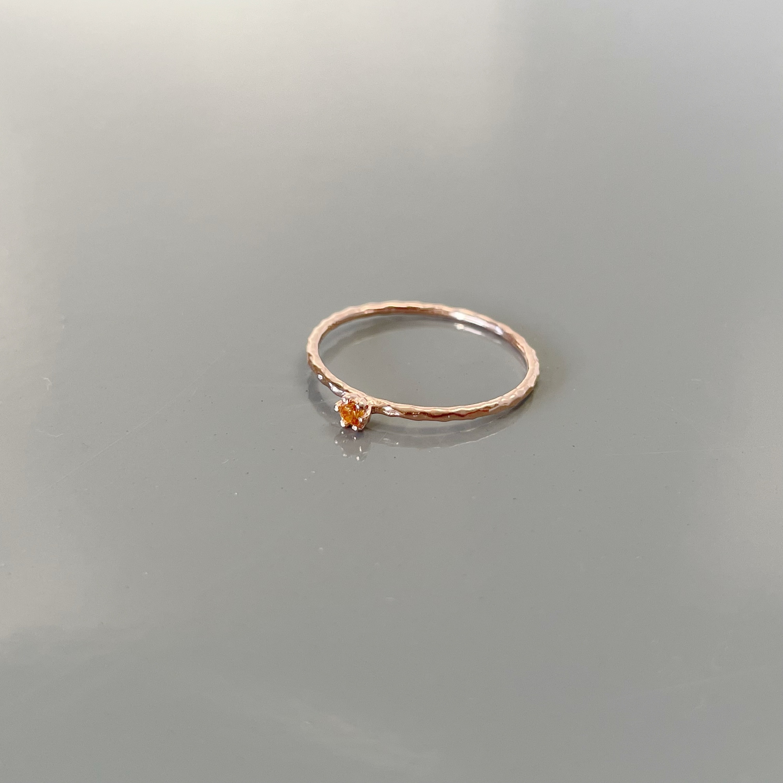 mini六爪橘色藍寶石戒指