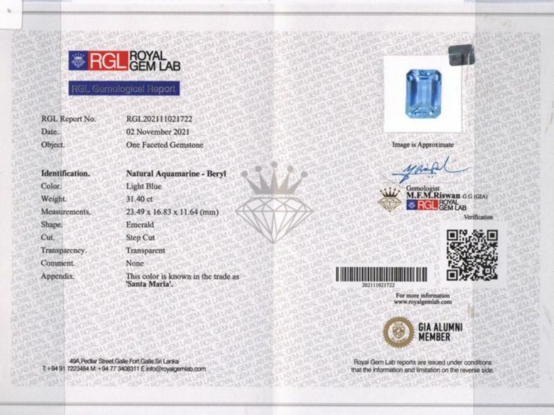 31.4ct聖瑪莉亞色裸石