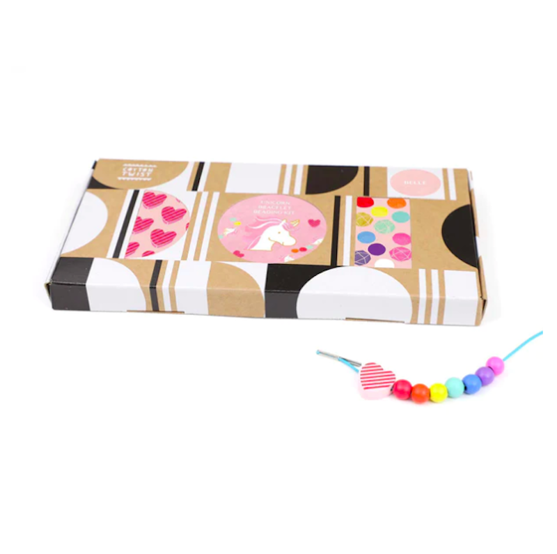 獨角獸與愛心 - 紙盒 | DIY木質串珠手環系列