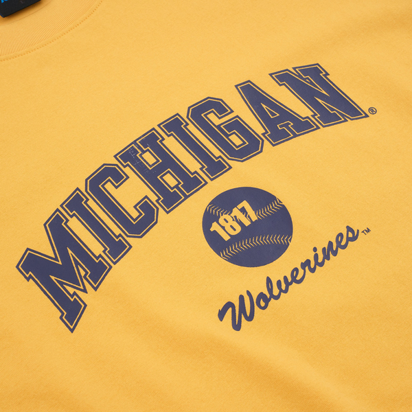 NCAA 短T 中性 密西根 黃 基本球類印花 短袖 7325103162
