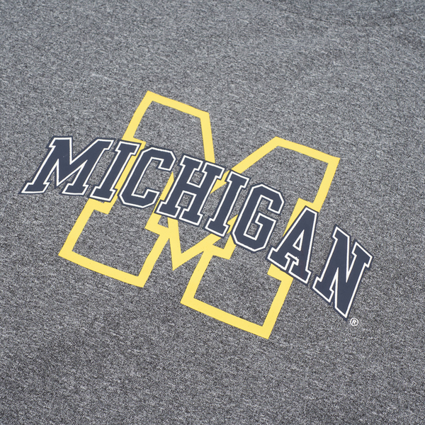 NCAA 短T 密西根 灰 黃LOGO 吸排 圓領T 中性 7325107012