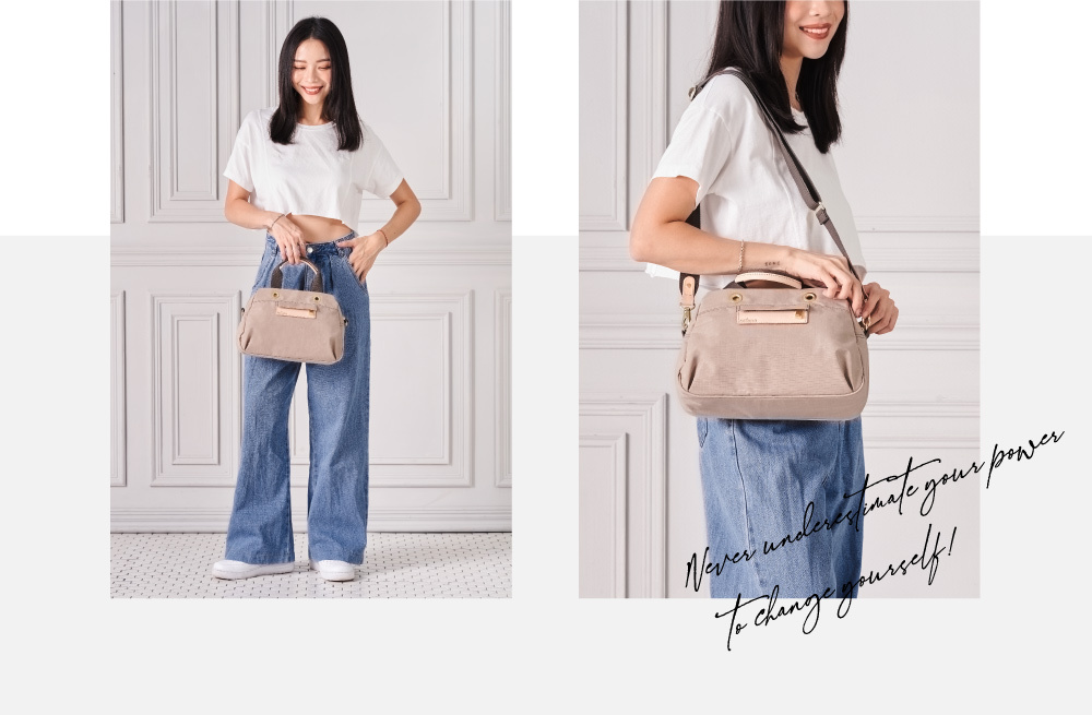 奶茶色手提斜背包 斜背包 手提包 女包推薦 防潑水包包 暖洋洋手提斜背包  Soldier satana SOS2240-419 奶茶色 02