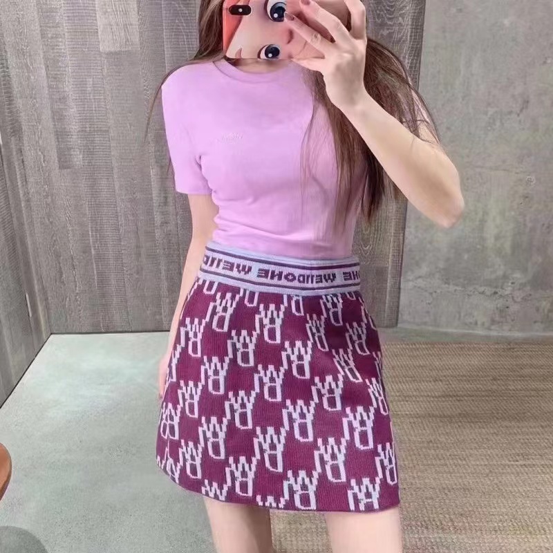 We11done    紫色彈幕字母短裙  WD-KS3-21-601  PURPLE -T