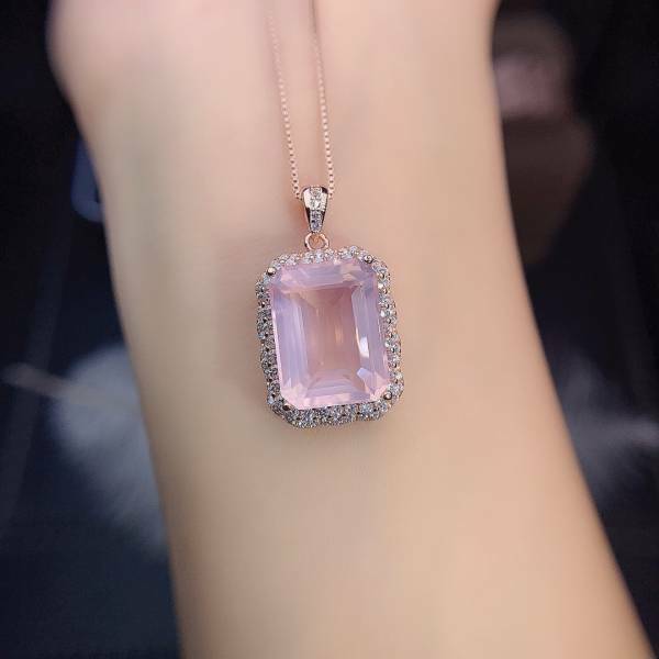 925銀套組 純天然莫桑比克粉晶