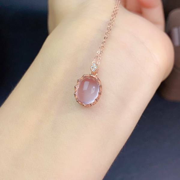 925銀K金套組 天然粉晶