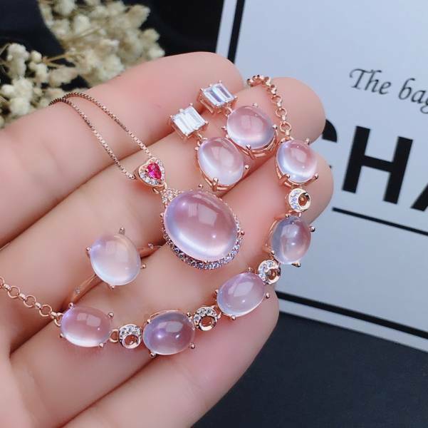 925銀套組 天然粉晶